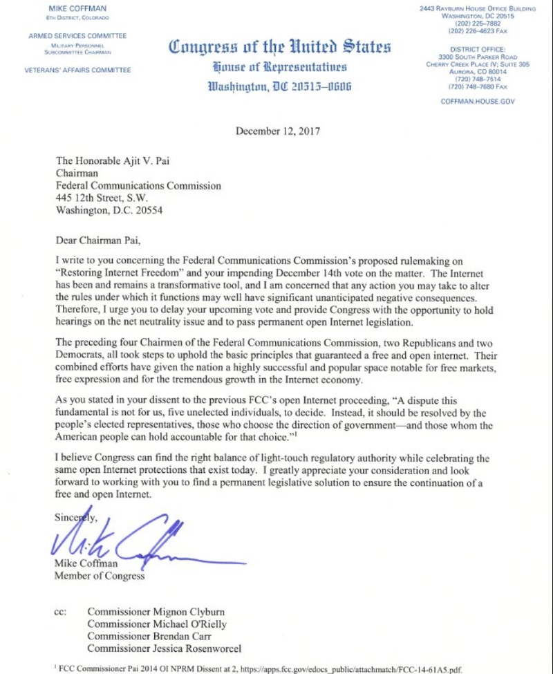 Illustration for article titled First Republican Congressman Demands FCC Delay Net Neutrality Vote